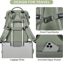 Travel Backpack For Women Men Airline Approved Carry On Backpack Flight Approved Waterproof Sports Luggage Backpack Casual Daypack Small Hiking Backpack Grey Green - 綠色 - 查看 10