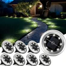12 Piece Set: Solar Powered Ground Lights, Lawn Lights, Stair Lights, Stainless Steel Ambiance Lights, Solar Landscape Lights, Garden Fence Lights, Stage Lights, Patio Lights, Pathway Lights, Courtyard Lights, Stair Lights, Yard Decoration Lights - Multicolor - View 6