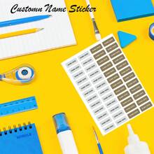 [Customized] 96/192/288/384pcs Personalized Labels, Customized Name Labels For School Supplies, Back To School, Lunch Boxes, Books, Pencils, Water Bottles, Toothbrush Stickers