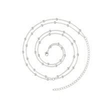 SHEIN BAE 1PC Minimalist Beach Bikini Body Chain Bellybutton Chain Adjustable Charm Fashion Jewelry Women's Sexy Waist Chain White K Beaded Waist Chain With Gold Crystal Belly Chain, Perfect Beach Party Body Jewelry Accessories For Women Boho Fall, Autumn, Halloween - Silver - View 4