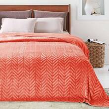 Whale Flotilla Flannel Fleece Queen Size Bed Blanket, Lightweight Breathable Soft Bedspread Plush Fluffy Coverlet Chevron Design Decorative Blanket For All Season, 90x90 Inch, Emerald Green