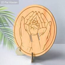 1 pieza Pulsera para recién nacido, ornamentos de madera redondos, signos para fiesta de revelación de género en el jardín o patio, adecuado para baby shower - Regalo personalizado para bebé, pulseras de recuerdo del embarazo, regalos del día del bebé para niños y niñas, regalos navideños para nuevos padres (con base de madera)