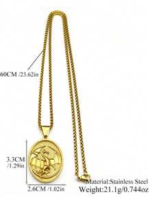 Vintage Fantastic Western Dragon Medal Pendant Necklace For Women Men Stainless Steel Gold Silver Color Punk Jewelry Gift