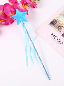 1 pieza Varita de ángel de fiesta, varita de hada de princesa mágica de 5 puntas, accesorio de disfraz lindo para fotografías, Halloween