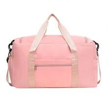 Multifunctional Travel Bag For Women, Waterproof Oxford Bag With Shoe Compartment, Two-Way Zipper For Gym/Outdoor Travel - Black - View 6