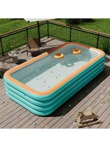 3-Ring 4-Ring Oversize Family Friendly Giant Inflatable Swimming Pool, Thick PVC, Foldable Portable Summer Water Park