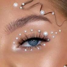 Pearl Diamond Stickers Nail Art Stickers Fake Nose Piercings Face Rhinestones Colorful Face Stickers Accessories For Hair