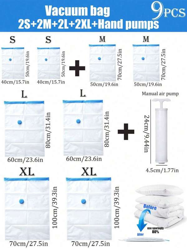 5 peças/1 peça Sacos de Armazenamento a Vácuo com Zíper, Sacos de Compressão a Vácuo, Sacos de Armazenamento a Vácuo com Zíper, Sacos de Bagagem Economizadores de Espaço, Sacos de Compressão para Viagem, Sacos de Armazenamento de Roupas Dobráveis, Sacos de Armazenamento e Organização de Roupas, Adequados para Roupas, Edredons, Armários - 75% de Economia de Espaço, Sacos de Armazenamento à Prova de Umidade e Traças, Economizadores de Espaço, Roupas de Inverno e Cama