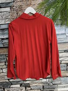 Women's Shirt Made Of Beautiful Viscose Fabric - Rust Brown - View 2