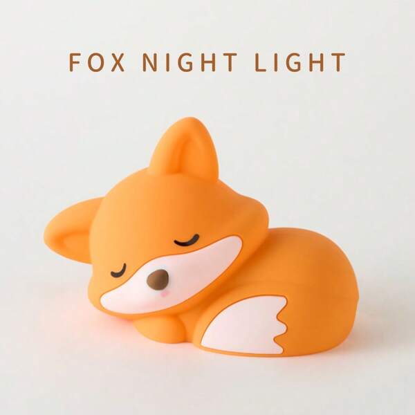 Lámpara de noche LED recargable con control táctil, luz nocturna con forma de zorro para decoración de dormitorio y sala de estar - regalo perfecto para cumpleaños, Pascua y fiesta, lámpara pequeña y linda