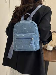 Fashionable Minimalist Niche Design Casual Versatile Mini Backpack - Blue - View 10