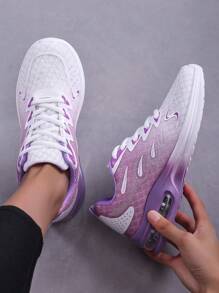 1 Par de Zapatillas Deportivas de Moda con Degradado de Color, Anti-Deslizantes, Resistentes al Desgaste, con Amortiguación de Aire Suave y Cómoda, Adecuadas para Mujeres en Deportes Casuales al Aire Libre