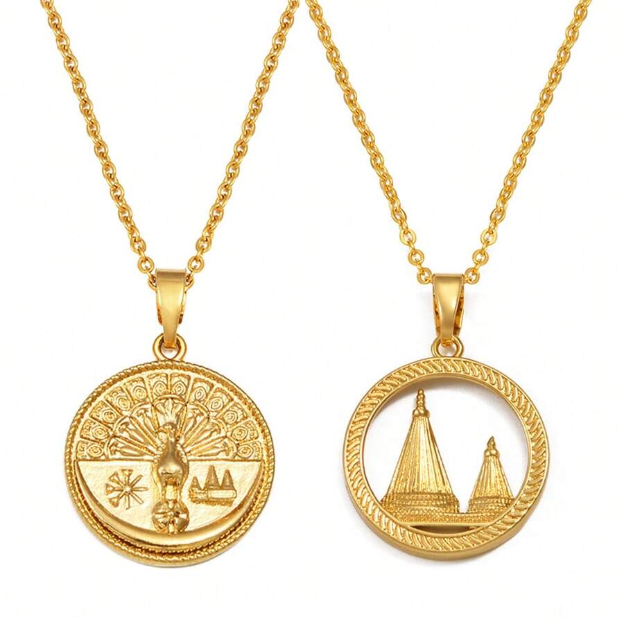 1pc Yezidi Lalish Peacock Pendant Necklaces Stainless Steel Yazidis Jewelry - Multicolor - View 1