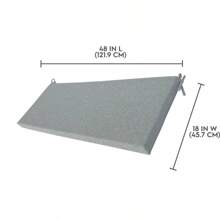 18x48x2.5 Inch Premium Gray Outdoor Bench Cushion, Durable Foam Core Support + Tie Down Securement Design, Waterproof Fabric Soap And Water Cleanable, 2.5 Inch Thickened To Enhance Outdoor Seating Comfort, Patio, Deck Adaptable, Local Quick Delivery!