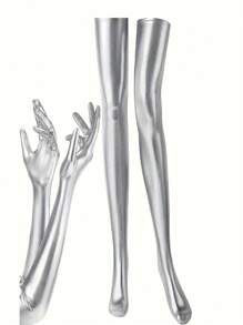 Sexy Lingerie Accessories A Two Pieces Set Of Glossy, Sexy, Tight Party Leggings And Gloves For Women, Perfect For Valentine'S Day And Carnival Costumes.