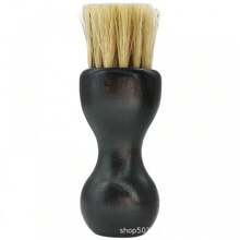1pc Men's Mustache Brush, Home Beard Brush, Foam Cleaning Brush For Shoes, Details, Keyboards, Corners, Mini Chess Piece Shaped Beechwood Bristle Brush, Gourd Brush, Dual Color Available, Oil & Polish, Multi-Functional Shoe Brush