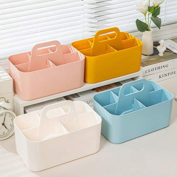 1pc Desk-Top Foldable Storage Box, Living Room & Dorm Multipurpose Organizer Box For Cosmetics, Stationery, Office Supplies