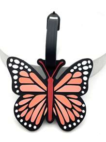 1pc Butterfly Luggage Tag, Travel Accessory, Silicone Fashion Handbag Label, Suitable For Outdoor Travel Carrying