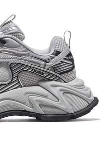 CAMEL CROWN Tênis Esportivos Casuais Femininos, Tênis de Corrida Estampados com Céu Estrelado para Primavera/Verão, Tênis Esportivos Versáteis e Respiráveis com Plataforma, Tênis de Corrida Absorventes de Impacto, Calçados de Lazer - Prata/Cinza Trigo Sarraceno - Visão 2