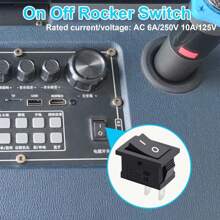 DaierTek Mini ON And Off Rocker Switch 12V 20A T85 2 Pin SPST Small ON Off 120V 10A Rocker Toggle KCD1 Switch Pre-Wired Black For Automotive, Car -10Pack
