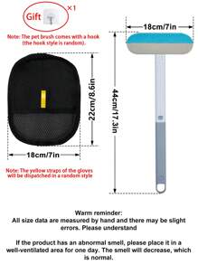 1 pieza Conjunto multifuncional de cepillo para mascotas y guante quitapelos electroestático, diseño de eliminación de fieltro bidireccional, lavable para una limpieza fácil, apto para eliminar el pelo de gatos y perros, limpiar alfombras, camas, ropa, árboles para gatos, grietas de sillas y vidrio, artículos de limpieza para mascotas, necesidades para perros y gatos, cepillo para gatos y perros