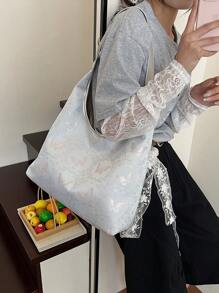 A Chinese-Style Butterfly Embroidered Nylon Handbag, Suitable For Shopping, Dates, Ladies' Gifts, Offices, Universities, Work, Commuting, And Shoulder Bags