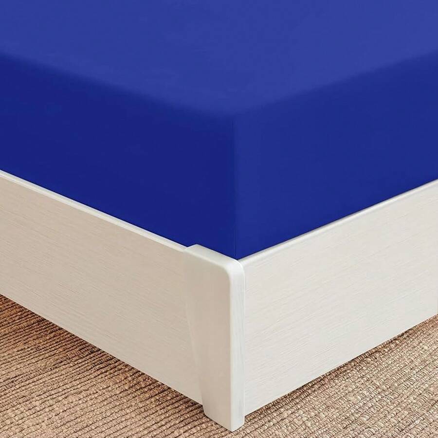 Mellanni King Fitted Sheet - Iconic Bedding Sheets With Up To 16 Inch Deep Pocket - Soft & Cooling - Fade & Stain Resistant - 1 PC (King, Light Blue) - 1597 Royal Blue - View 1