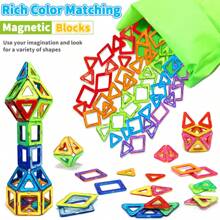 Magnetische Bauklötze Spielzeug für Kinder, großer Magnet MINT Spielzeug Lernspiel Konstruktions-Set Magnetspielzeug für Kinder im Alter von 3-6 Jahren Geburtstaggeschenke Magnetgeschenk Zufällige Farbe