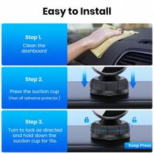 TOPK 360° 可旋转磁性车载手机支架 - 可调节多角度吸盘支架，适合所有智能手机尺寸，超稳定，无需粘合剂 - 黑色 - 查看 10