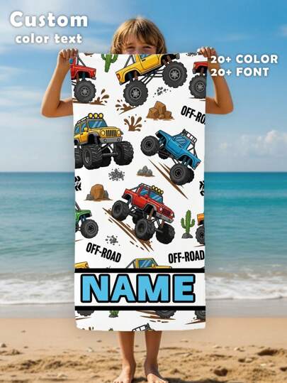 1PC Customized Name Ocean Beach Towels,Personalized Kids Beach Towel,Summer Birthday Gift For Kids,Custom Name Beach Towel,Custom Beach Towel For Girls/Boys,Perfect For Outdoor Beach Travel Swimming Gym Yoga, Beach Accessories,Custom Beach Towel For Friends, Multiple Sizes Of Beach Towels To Choose Froml