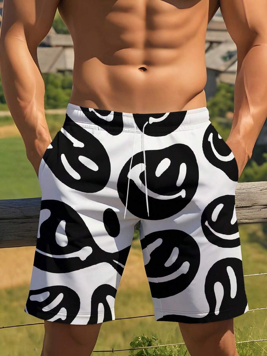شورتات شاطئ كاجوال 3D هاواي مقاس كبير للرجال - سريعة الجفاف, خصر بسحاب, مثالية للمناسبات الصيفية - متعدد الألوان - مشاهدة 1
