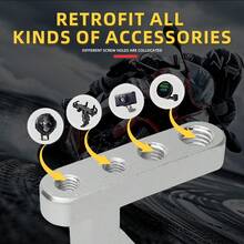 1pc Motorcycle Extension Bracket 22mm Diameter Universal Aluminum Alloy Universal 8mm/6mm/5mm 4 Screw Hole Expansion Bracket Mobile Phone Bracket Spotlight Fixed Installation Bracket Suitable For Motorcycle Off-Road Vehicle Accessories