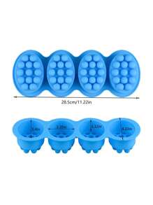 1pc/ Customized 4-Hole Silicone Soap Mold, Oval Massage Soap Mold, Massage Soap Mold Handcrafted Soap Grinding Tool