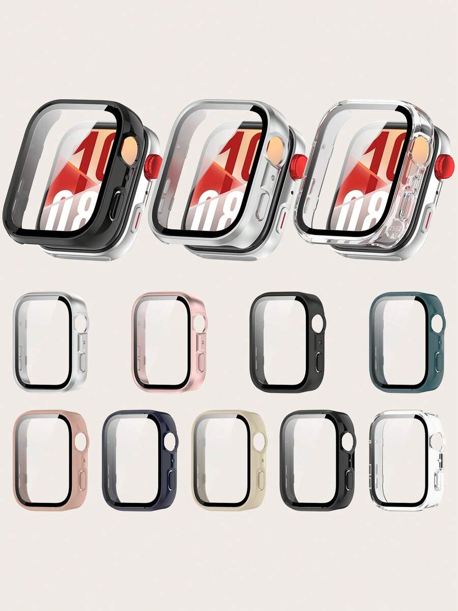 1pc Plain Women/Men Screen Protector + Scratch Proof Cover Case Compatible With Huawei Watch Fit 4 - Watch Fit 4 - View 1