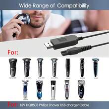 1pc Electric Shaver USB Charger For Series 3000 5000 7000 9000/Oneblade QP2520 QP2620 RQ320 RQ328 RQ330 RQ331 RQ338 RQ350