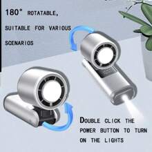 1PC USB Rechargeable 4000mAh High-Speed Turbine Cooling Fan,Ultra-Quiet, Long-Lasting, Portable Mini Fan, Foldable, Air Conditioning, Portable Fan