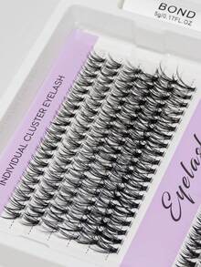 DIY 睫毛延长套装 单根睫毛 D 卷曲，睫毛簇，含睫毛粘合剂，睫毛卸除和密封，以及睫毛涂抹刷工具，适合在家自行涂抹（30D-40D）睫毛簇套装、睫毛、睫毛、假睫毛 - 黑色 - 查看 4