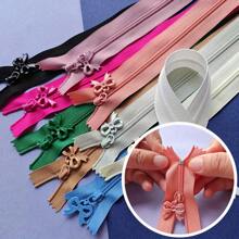 5Pcs Pastel Nylon Flower Zippers, 25cm Self-Locking Colorful Zipper Pulls With Decorative Floral Design For DIY Sewing, Crafts, Wallets & Dolls - Mixed Colors Zippers Craft Supplies