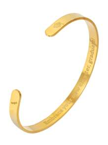 1pc Stainless Steel "Happy Graduation 2025" Adjustable C-Shape Bangle Bracelet, Fashion For Men And Women, Suitable For Daily Wear, Gatherings And Parties