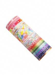 27 rotoli di set di nastri washi colorati in scatola per accessori per studenti, forniture per arti e mestieri, nastro decorativo adesivo per brochure, forniture scolastiche, back to school