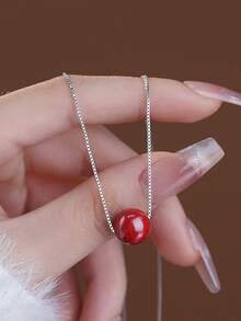 天然玉石软玉如玉通玛瑙水晶项链配 S925 银链，奢华女士配饰护身符吊坠，结婚周年纪念礼物（带链） - 彩色 - 查看 17