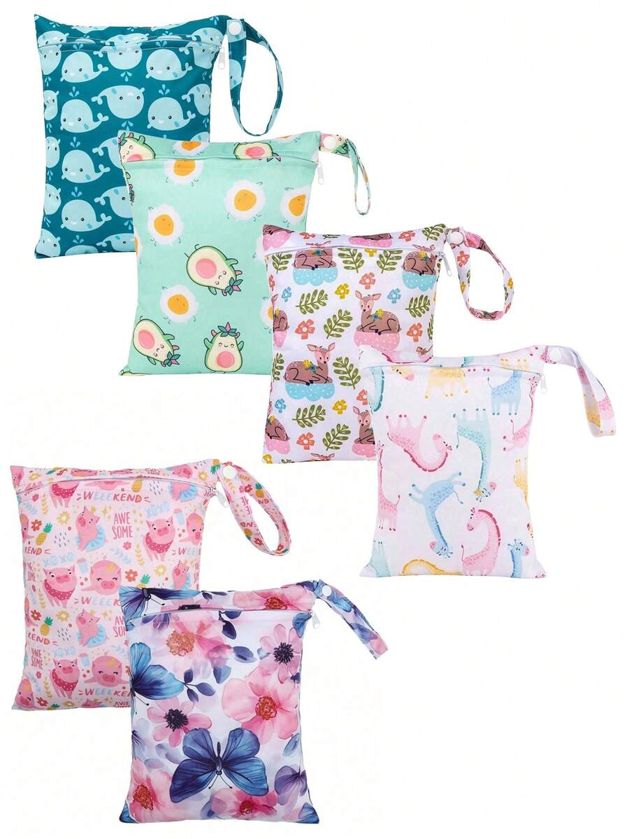 1 件装卡通印花湿袋尿布袋婴儿洗澡家庭装饰礼品