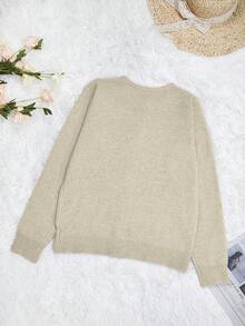 ملابس علوية نسائية كاجوال من القطن مزركشة بأزرار للياقة دائرية لفصل الخريف، مناسبة للعمل والمكتب