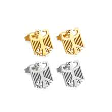 1 Pair 1.3cm German Eagle Stud Earrings Stainless Steel Germany Jewelry For Women Girls Gifts For Mom And Daughter