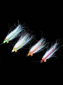 GOTURE Goture 4 peças Conjunto de Mosca de Pesca de Moscas Minnow Clouser, kit de Mistura de Mosca de Pesca de Mosca, Anzol de Streamers Ótimo para Baixo, Truta, Peixe-Panela