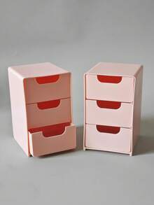 Scatola portaoggetti a 3 cassetti, stile Ins, scatola da scrivania altamente attraente per conservare gioielli, cosmetici e altro