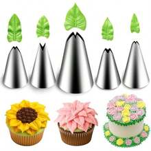 5Pcs/Set Large Size Round Piping Nozzle Cake Cream Pastry Tools Stainless Steel Icing Tips For Cupcake Decorating - Multicolor - View 11