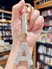 26 件英文字母形状水钻钥匙扣，闪亮钻石设计汽车钥匙扣，创意钥匙扣，通用，送给司机的礼物 - 均碼 - 查看 24