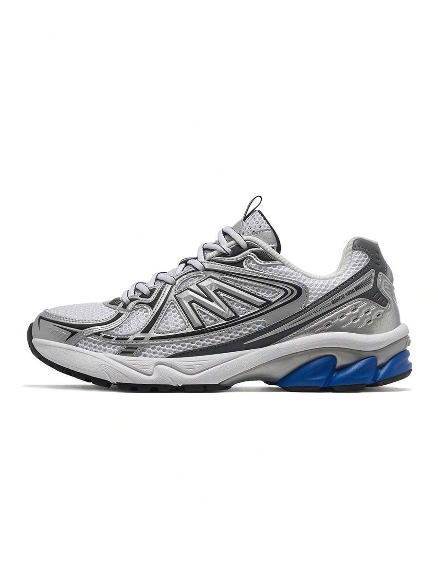 CAMEL CROWN Zapatillas de running para todo terreno para hombres, zapatos deportivos de primavera/verano, zapatos casuales con amortiguación y transpirables, zapatillas de running retro para parejas - Plata/Blanco - Ver 1