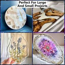 Bộ nhựa Epoxy 17oz/33.8oz, nhựa Epoxy trong suốt như pha lê, không bị ố vàng, không tạo bọt, tự san phẳng, thích hợp cho làm đồ trang sức, phủ và đúc các sản phẩm thủ công DIY, lý tưởng cho người mới bắt đầu. - màu đen - Xem 9